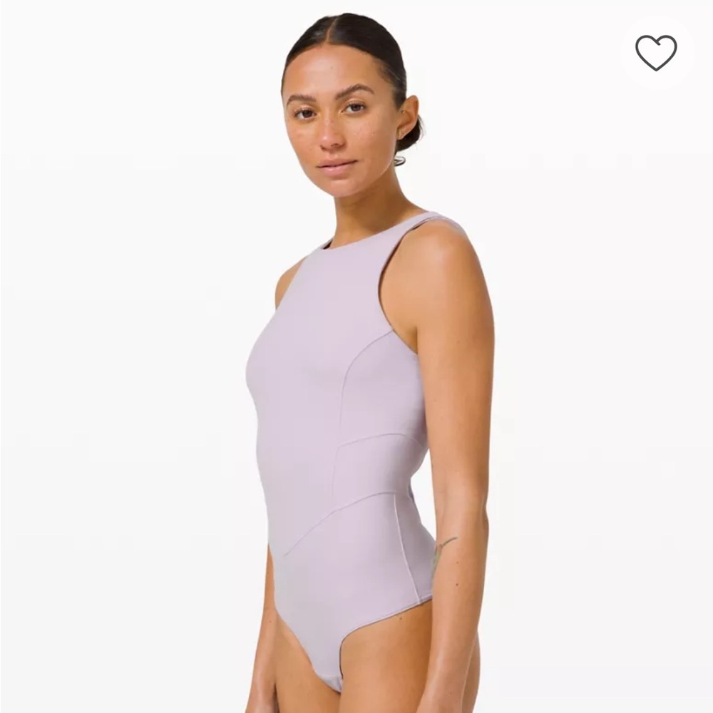 LULULEMON ALIGN LAVENDER DEW HIGH NECK THONG BODYSUIT / SIZE 8